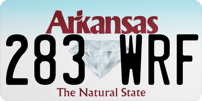 AR license plate 283WRF