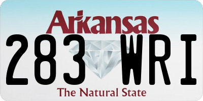 AR license plate 283WRI