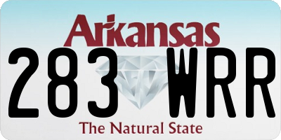 AR license plate 283WRR