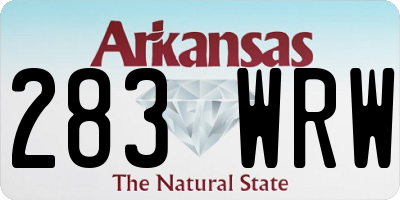 AR license plate 283WRW