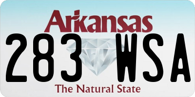 AR license plate 283WSA