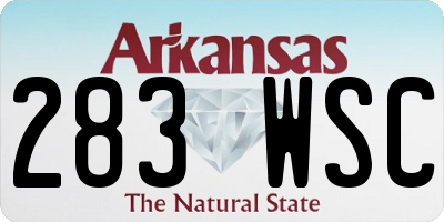 AR license plate 283WSC