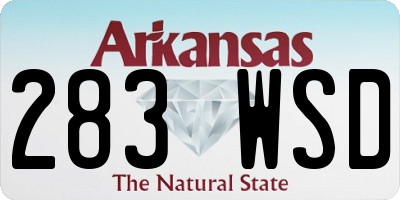 AR license plate 283WSD