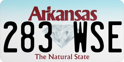 AR license plate 283WSE