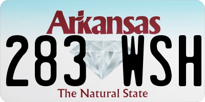 AR license plate 283WSH