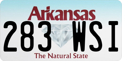 AR license plate 283WSI