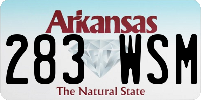 AR license plate 283WSM