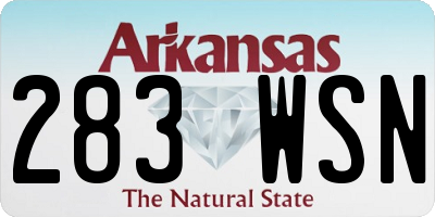 AR license plate 283WSN