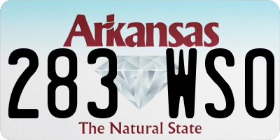 AR license plate 283WSO