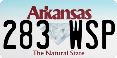 AR license plate 283WSP