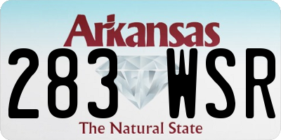 AR license plate 283WSR