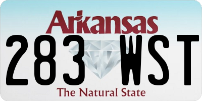 AR license plate 283WST