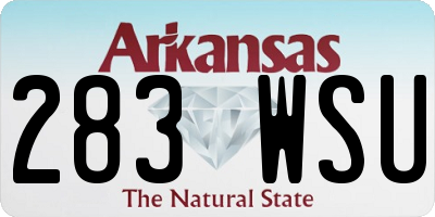 AR license plate 283WSU