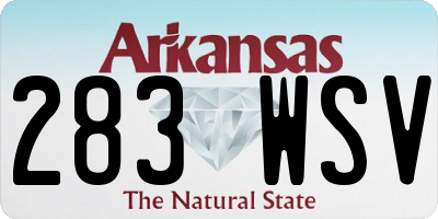AR license plate 283WSV