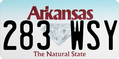 AR license plate 283WSY