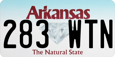 AR license plate 283WTN