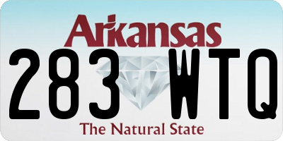 AR license plate 283WTQ