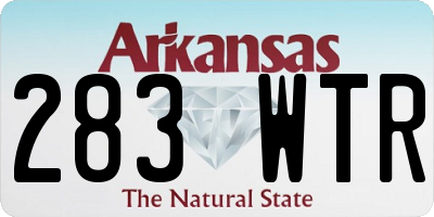 AR license plate 283WTR