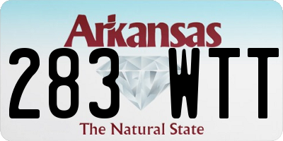 AR license plate 283WTT