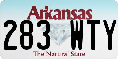 AR license plate 283WTY