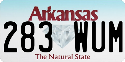 AR license plate 283WUM