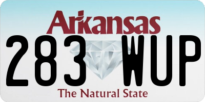 AR license plate 283WUP