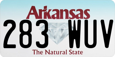 AR license plate 283WUV