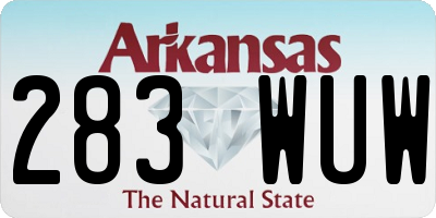 AR license plate 283WUW
