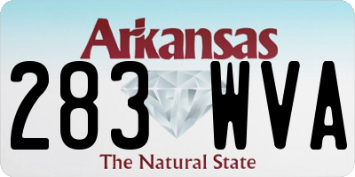 AR license plate 283WVA