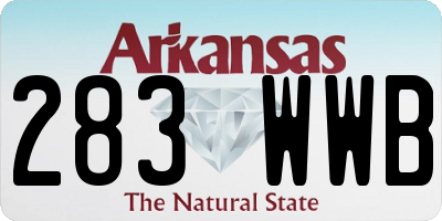 AR license plate 283WWB