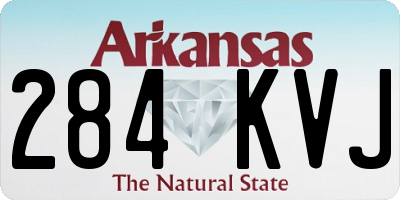 AR license plate 284KVJ