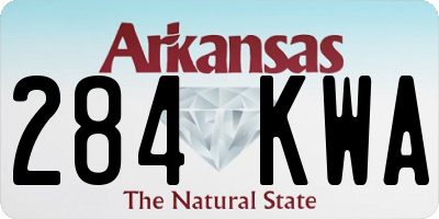 AR license plate 284KWA