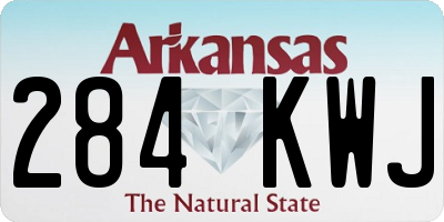 AR license plate 284KWJ