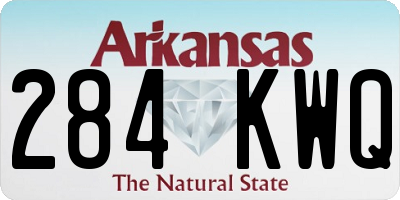 AR license plate 284KWQ