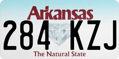 AR license plate 284KZJ