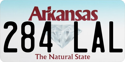 AR license plate 284LAL