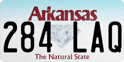 AR license plate 284LAQ