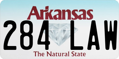 AR license plate 284LAW