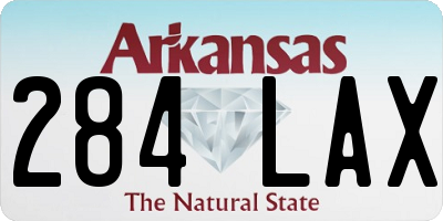 AR license plate 284LAX