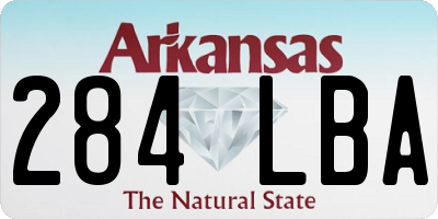 AR license plate 284LBA