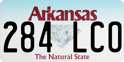 AR license plate 284LCO