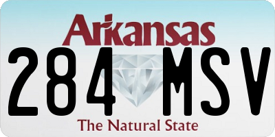 AR license plate 284MSV