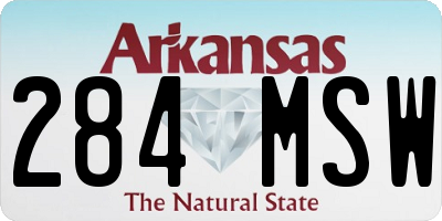 AR license plate 284MSW