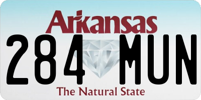 AR license plate 284MUN