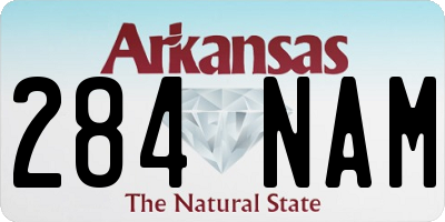 AR license plate 284NAM