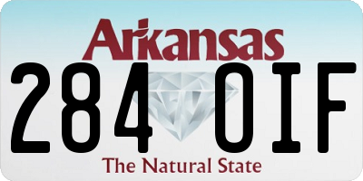 AR license plate 284OIF