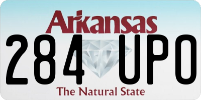 AR license plate 284UPO