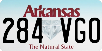 AR license plate 284VGO