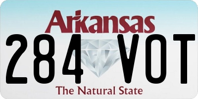 AR license plate 284VOT