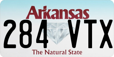 AR license plate 284VTX